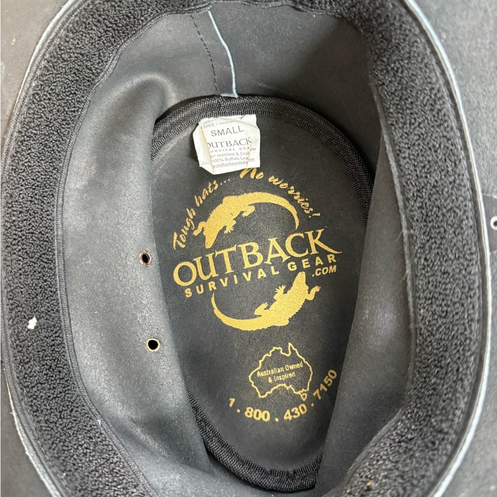 Outback Survival Gear Black Leather Western Hat | Crushable Buffalo Leather | Sm - Picture 5 of 6